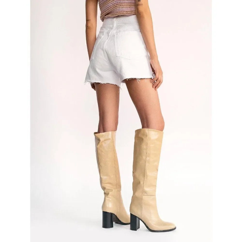 NEW FREE PEOPLE GRAYSON TALL BOOTS IN NATURAL